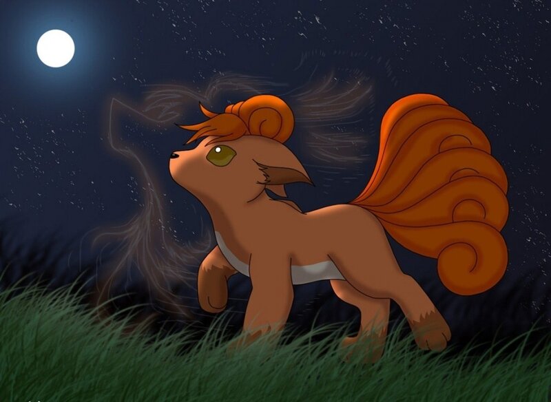 Vulpix under the moonlight