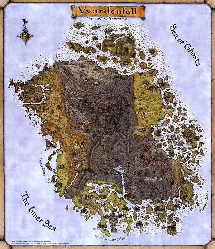 Vvardenfell map from Morrowind