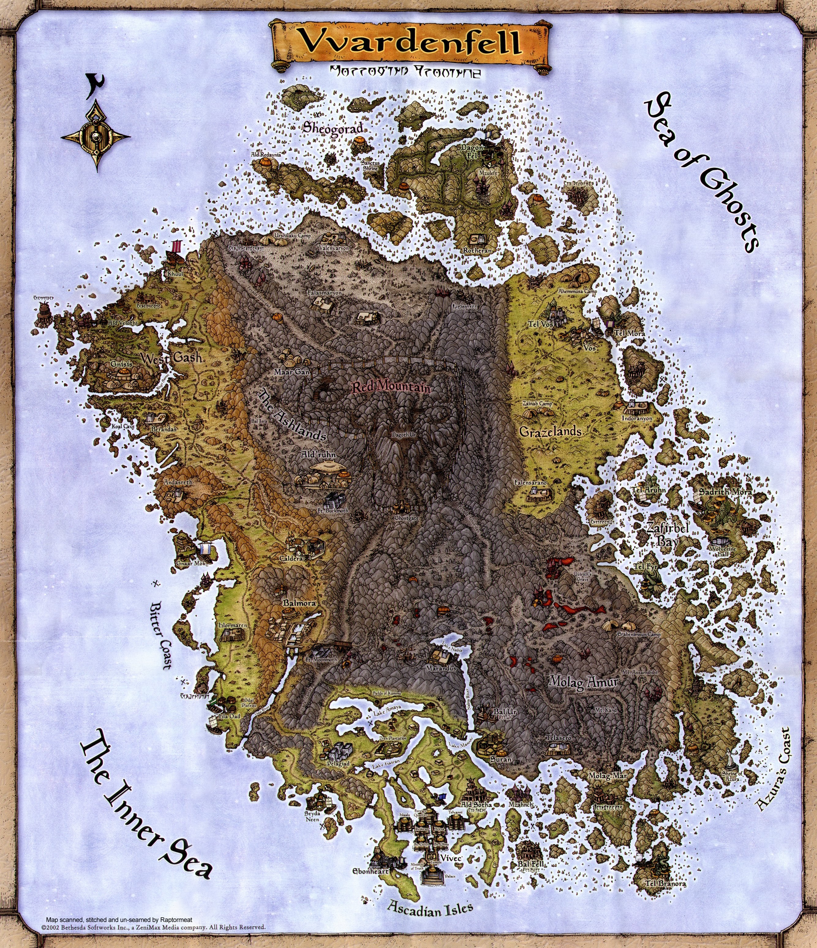 Vvardenfell map from Morrowind