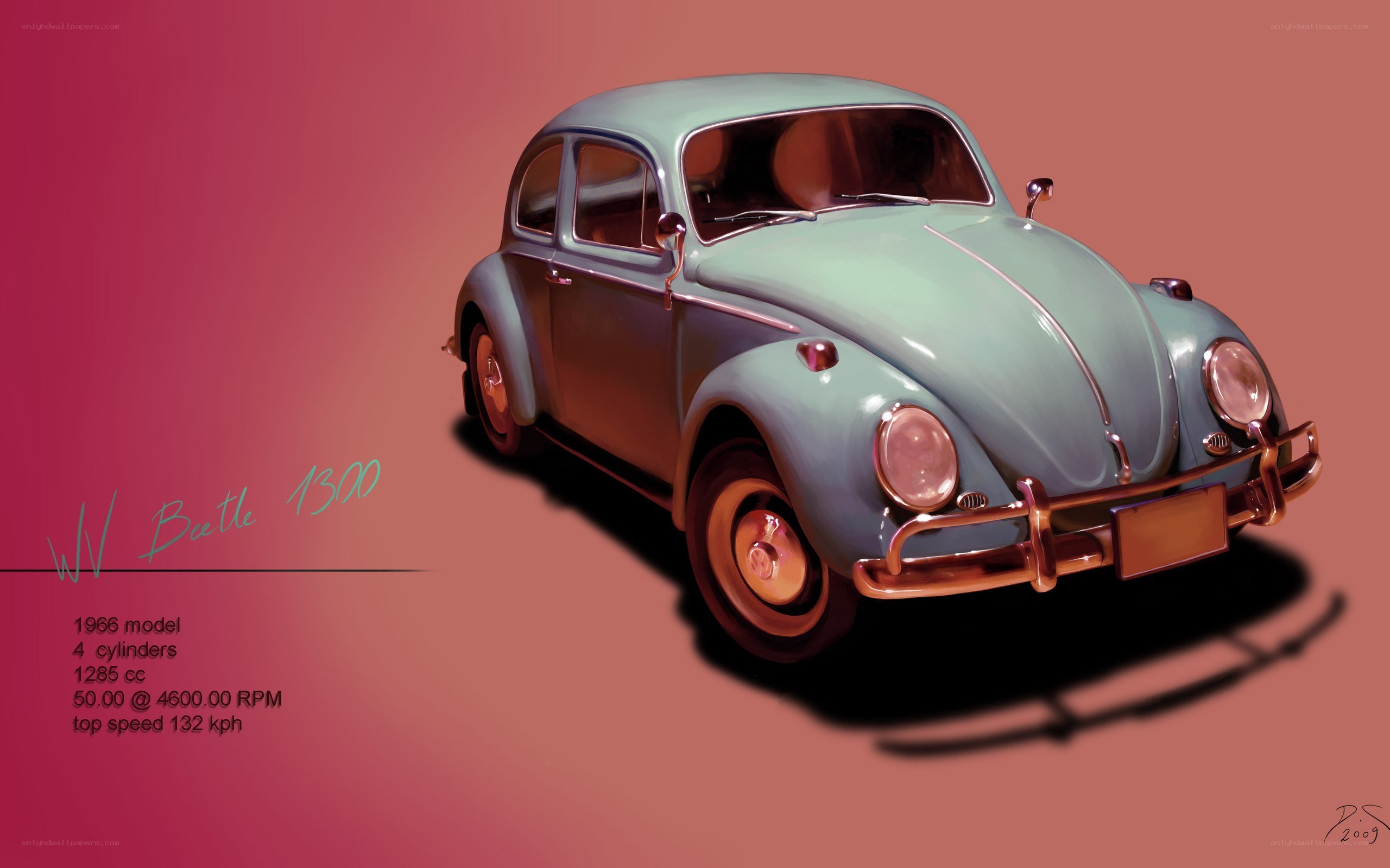 VW Beetle 1300 illustration