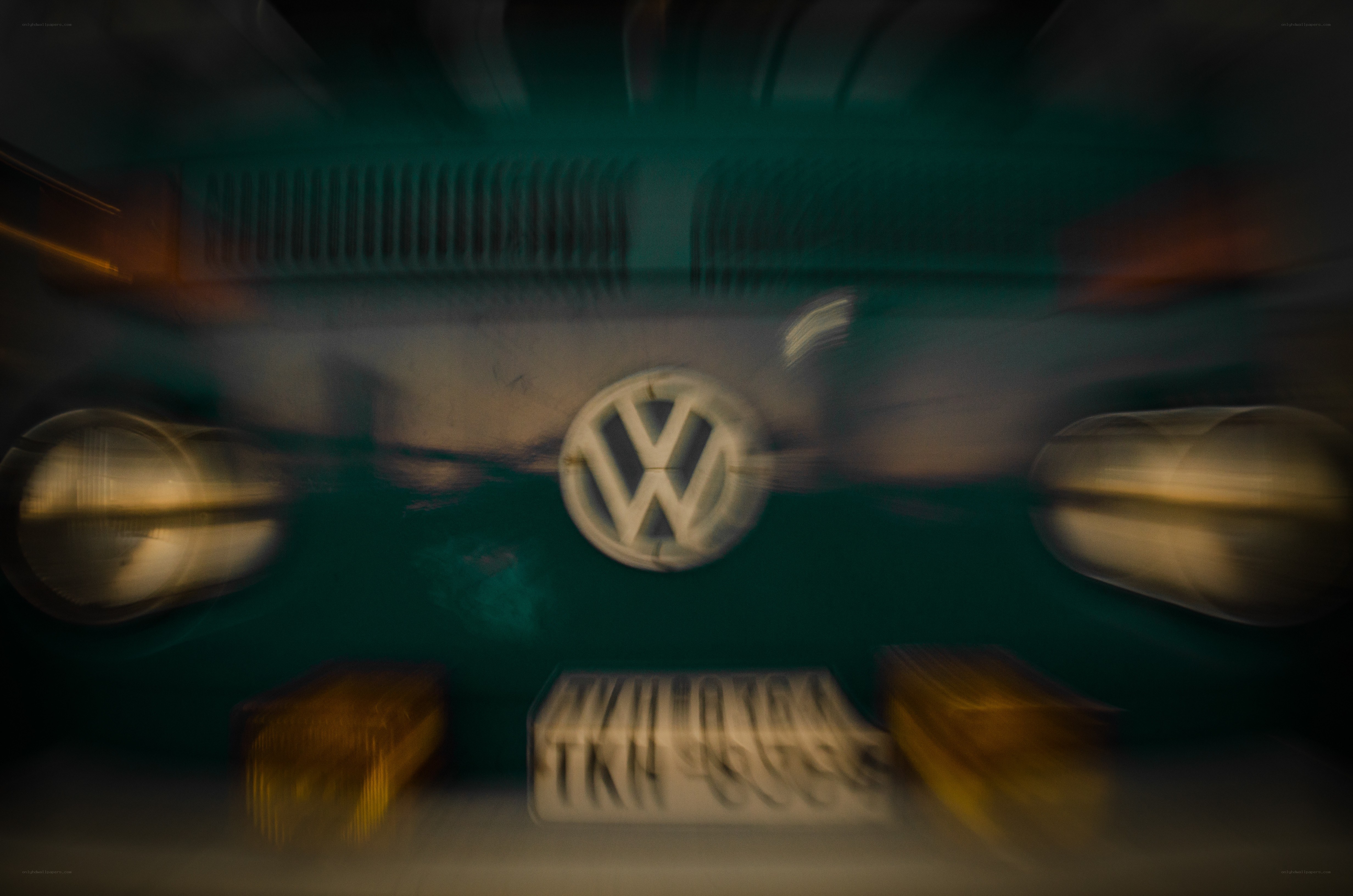 VW logo in motion blur