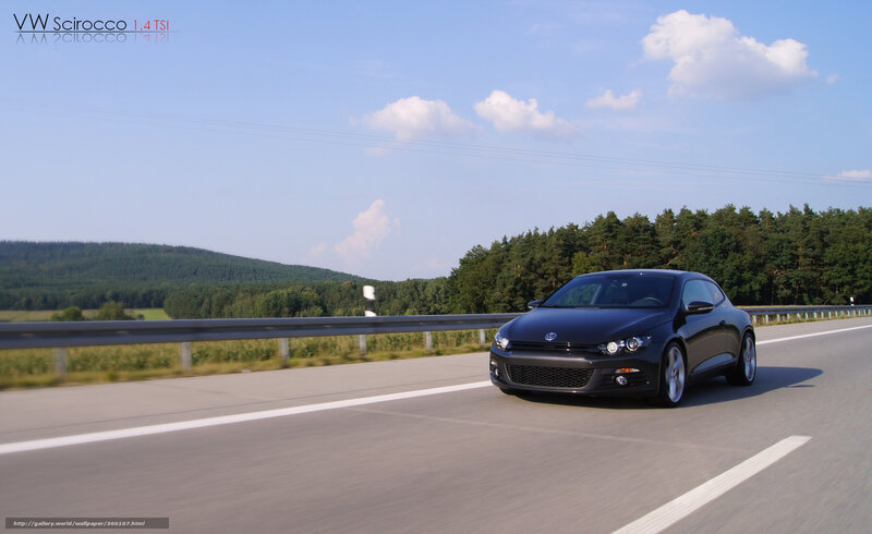 VW Scirocco on a highway