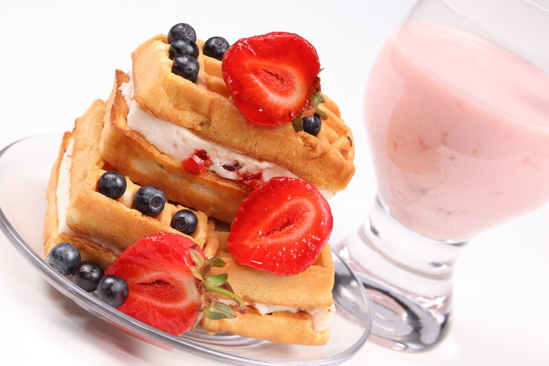 Waffle Dessert with Berries