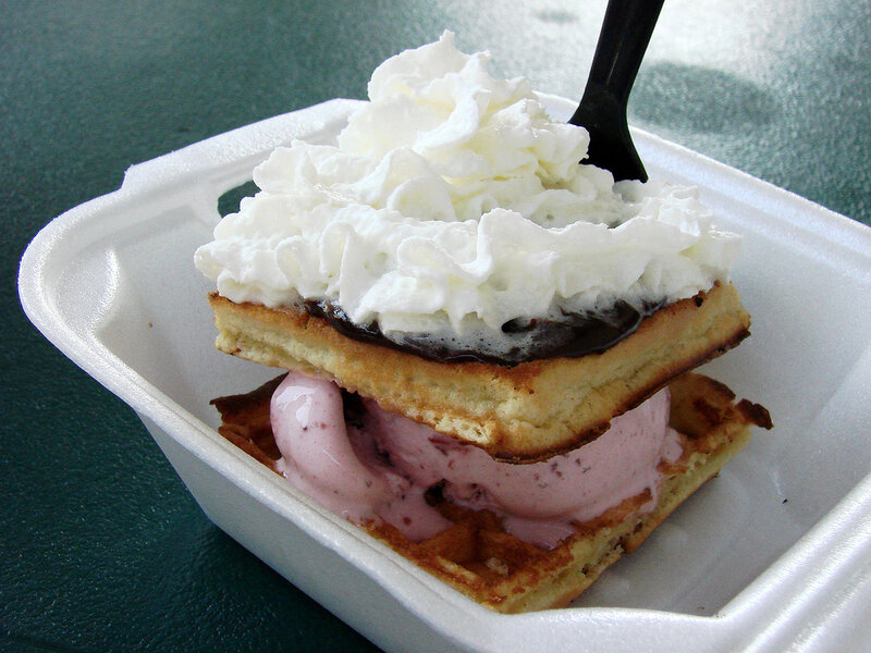 waffle ice cream dessert
