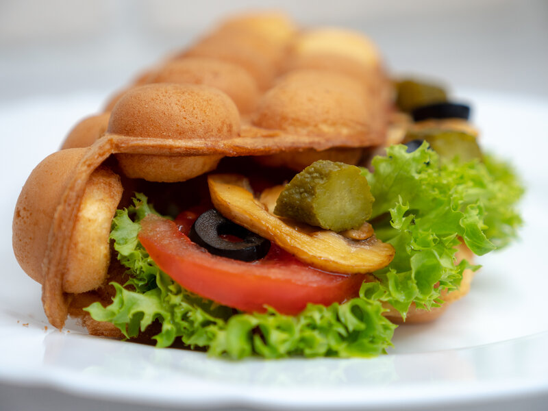 Waffle Sandwich with Vegetables — Green