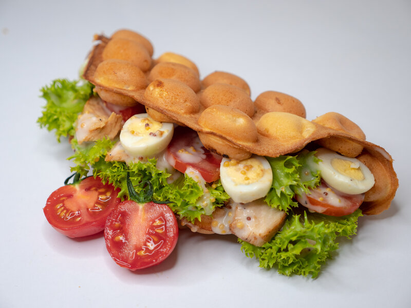 Waffle Sandwich with Vegetables