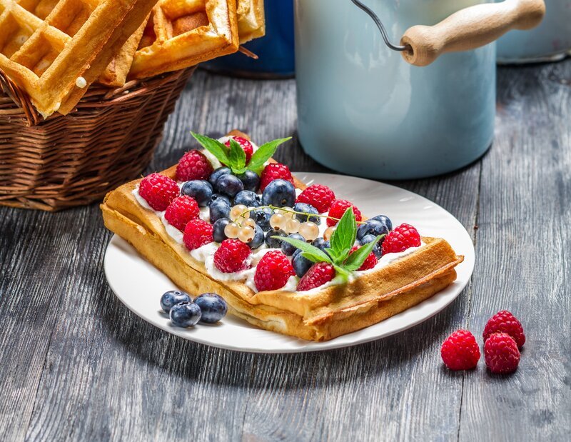 Waffle with Berries — Brown