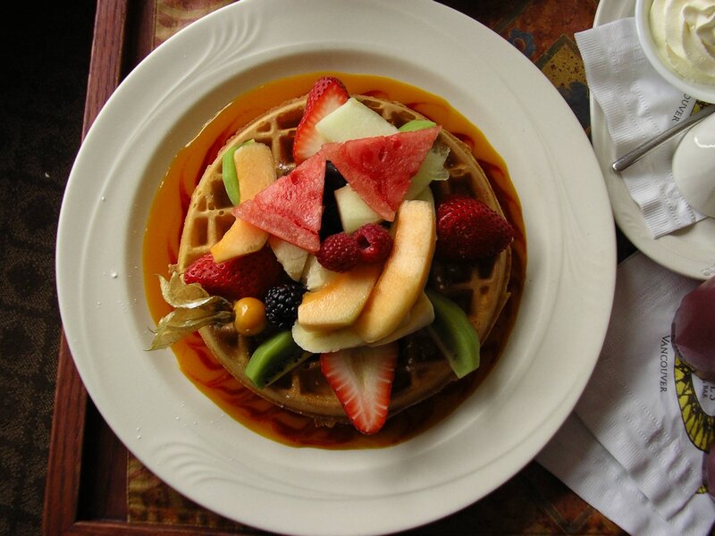 Waffle with Fruit Toppings