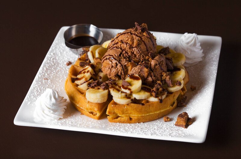 Waffle with Ice Cream — Brown, Indulgent