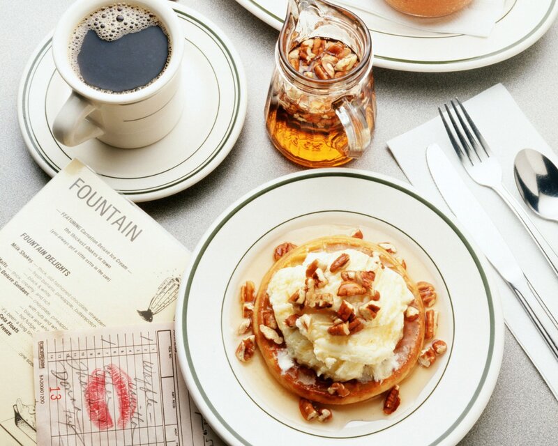 Waffle with Ice Cream — White