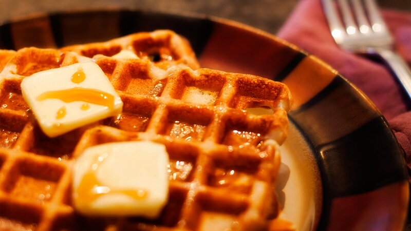 Waffles with Butter and Syrup