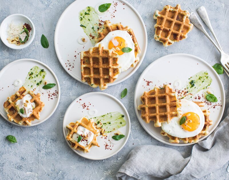 Waffles with Eggs
