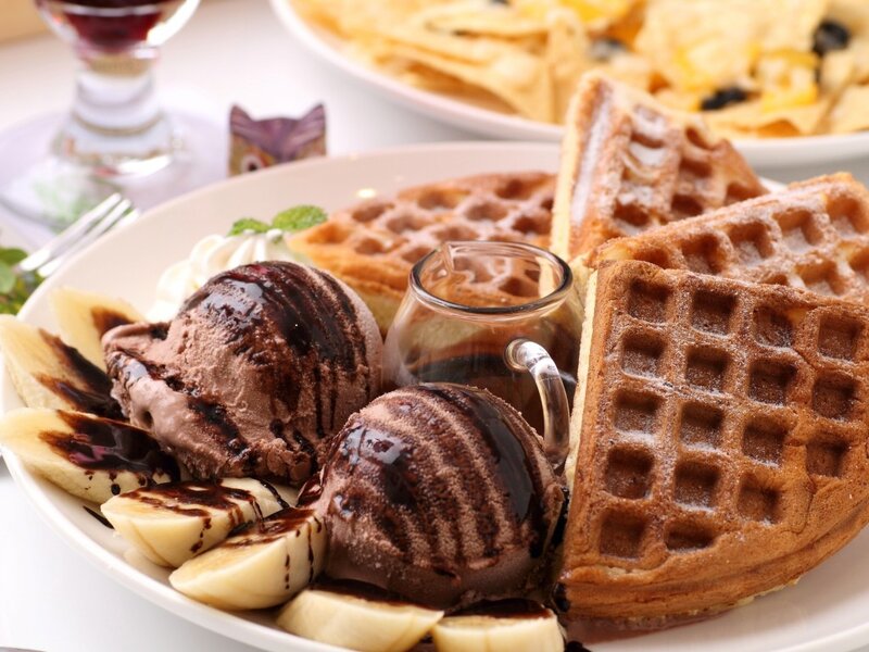 Waffles with Ice Cream