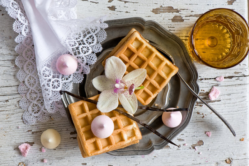 Waffles with Orchid