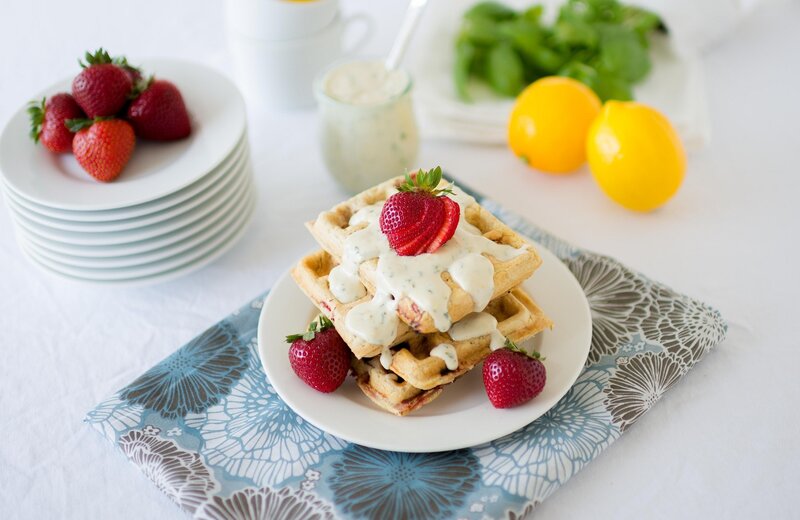 Waffles with Strawberries — White