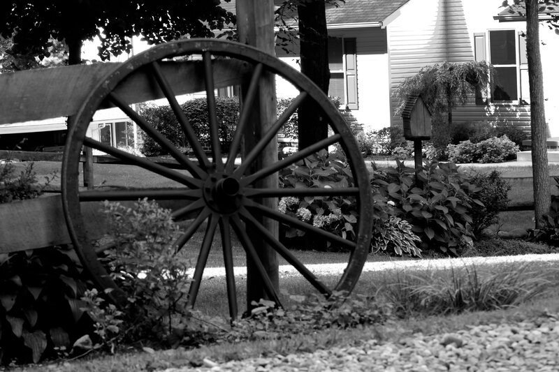 Wagon Wheel in Garden