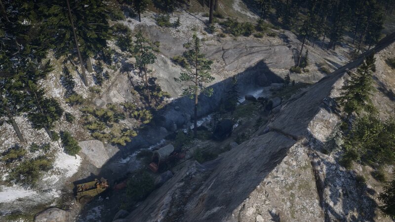 Wagons in Mountain Valley