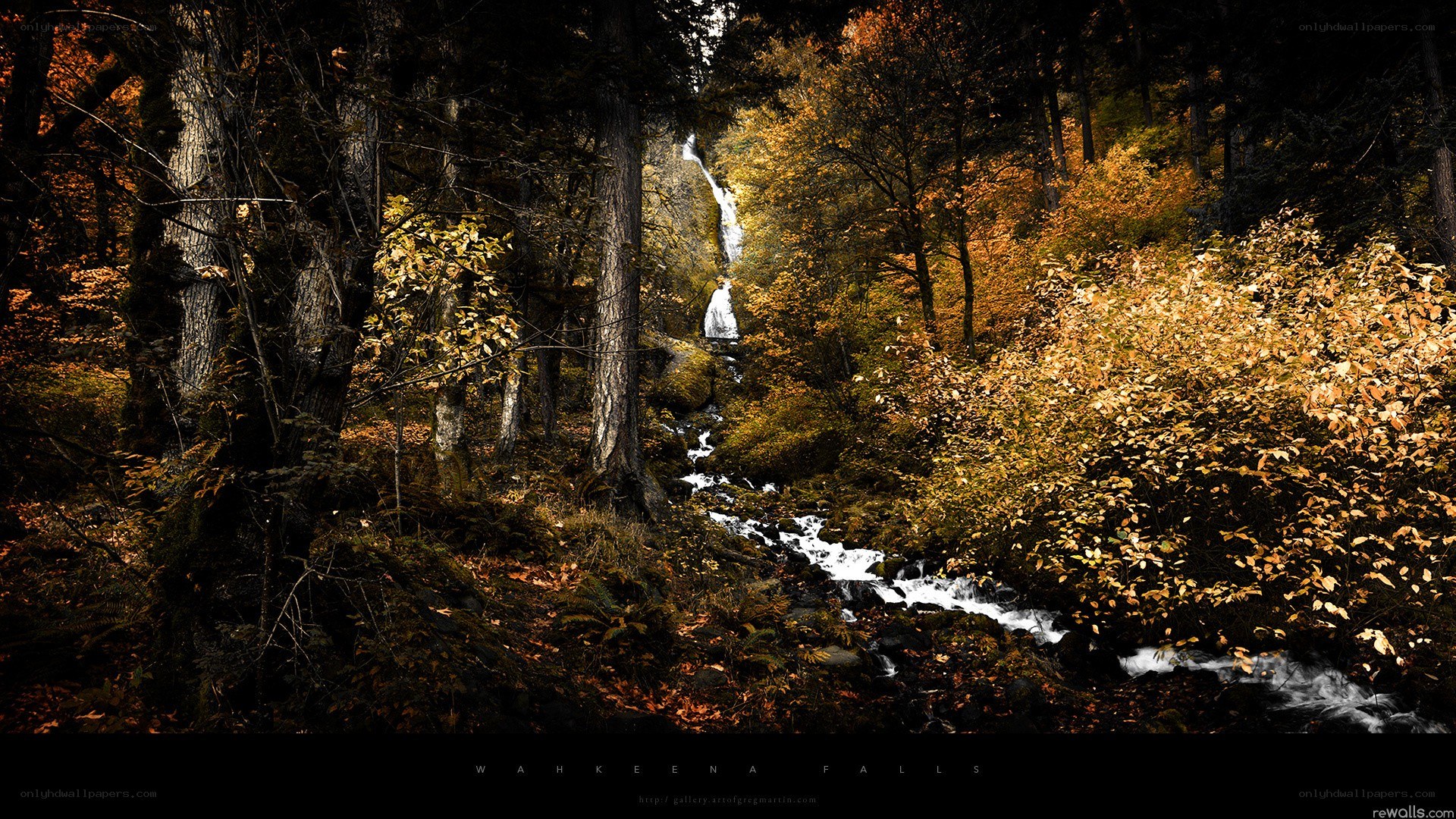 Wahkeena Falls in autumn