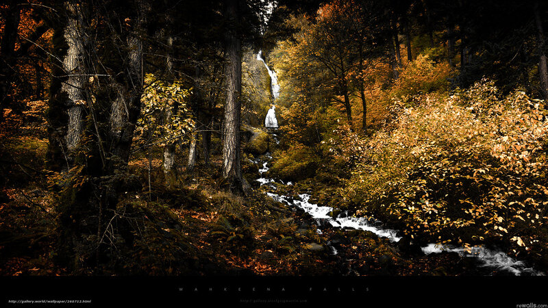 Wahkeena Falls in autumn