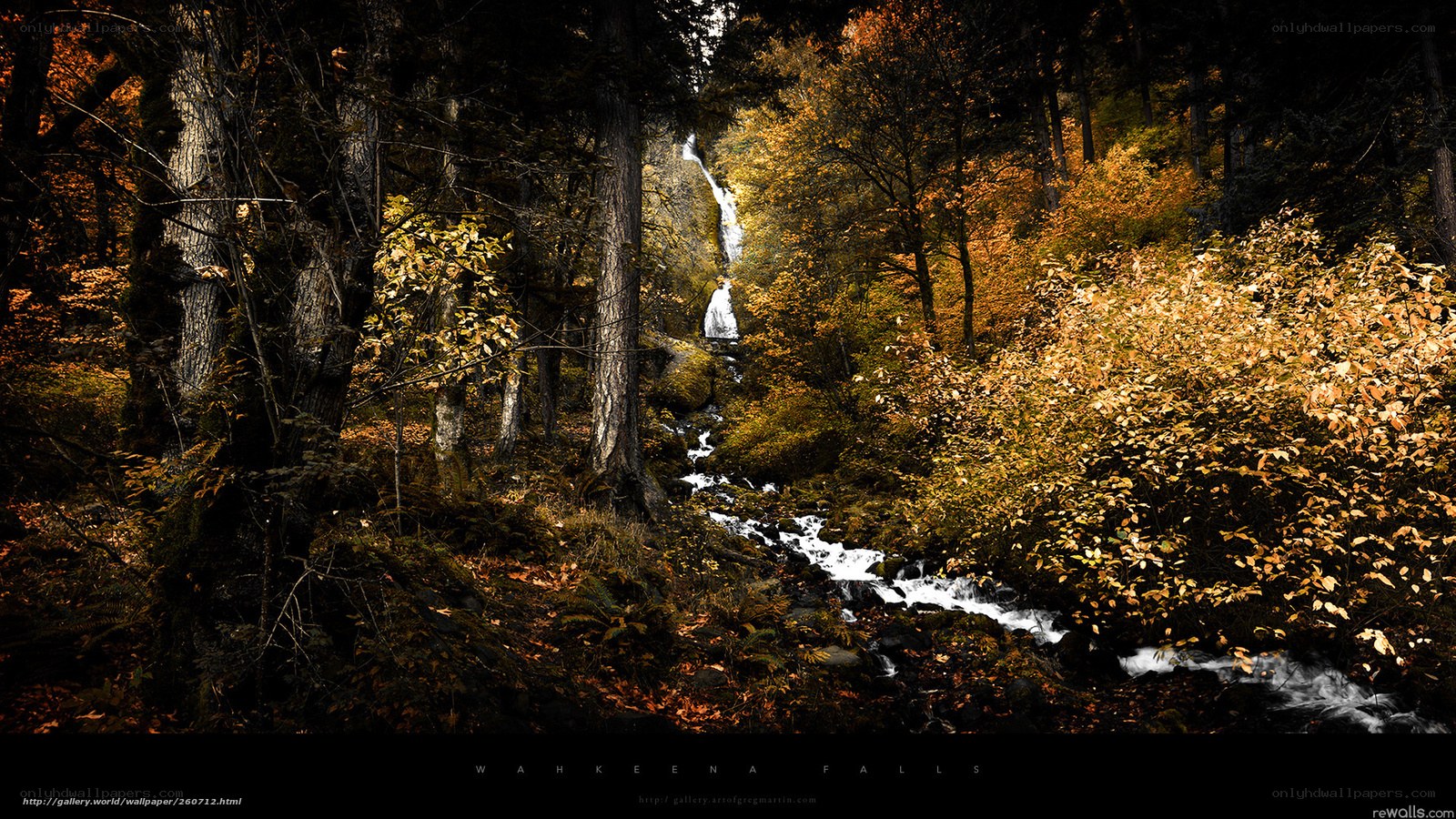 Wahkeena Falls in autumn
