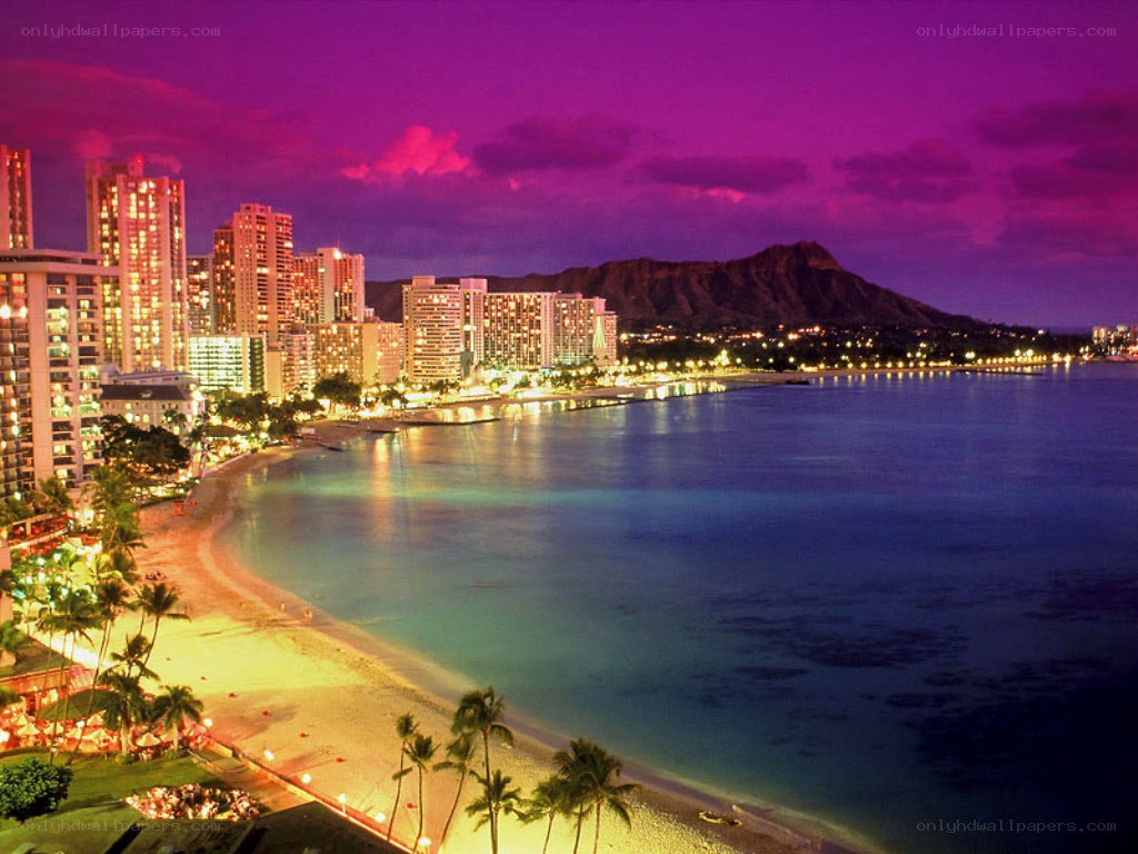 Waikiki Beach at dusk
