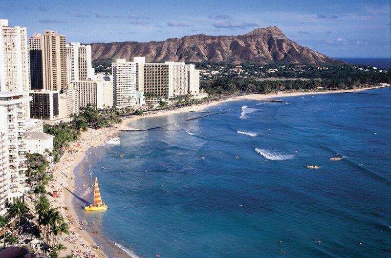 Waikiki Beach with Diamond Head