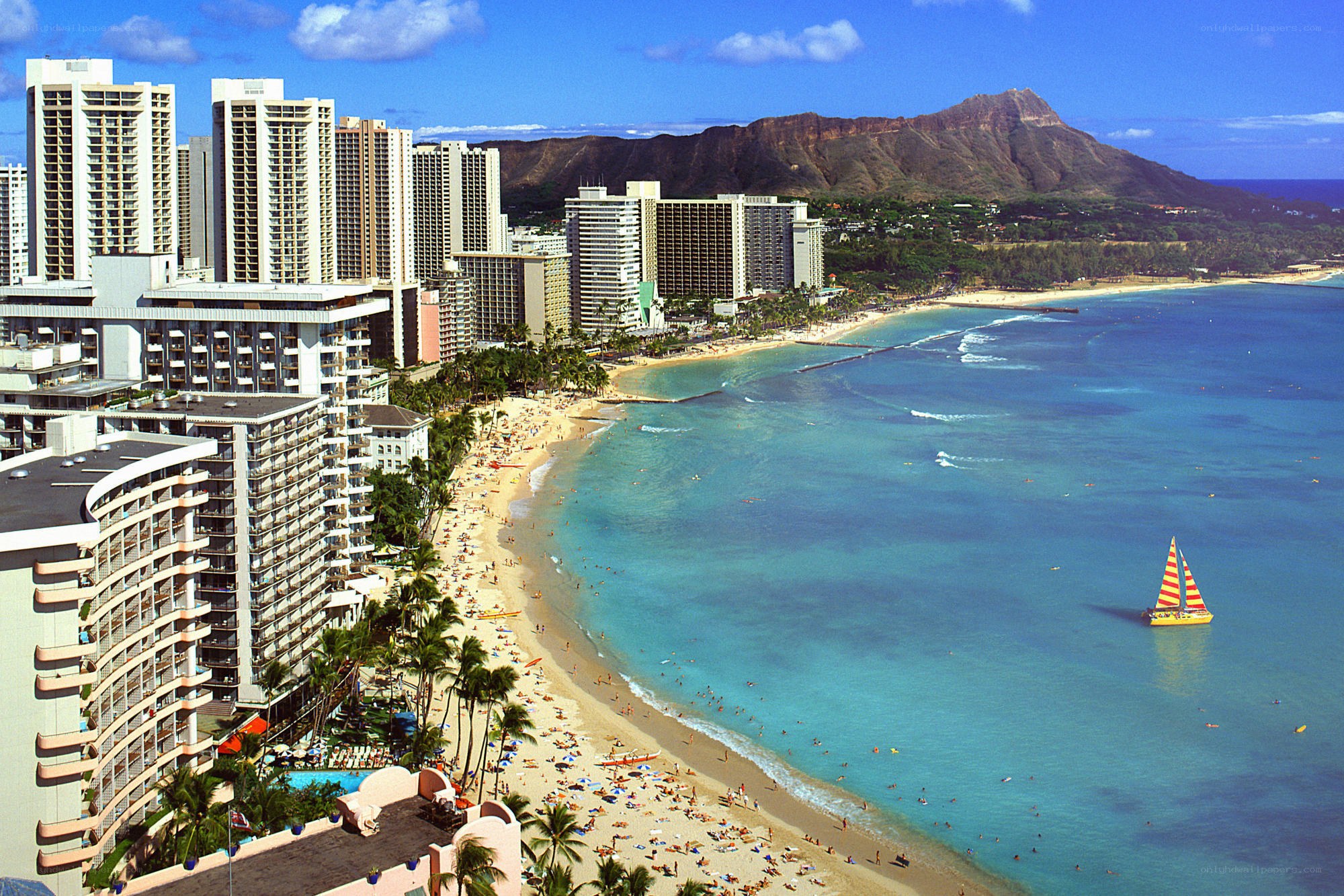 Waikiki Beach with Diamond Head