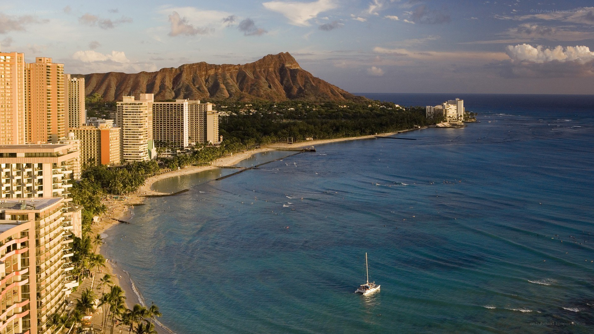 Waikiki Beach with Diamond Head