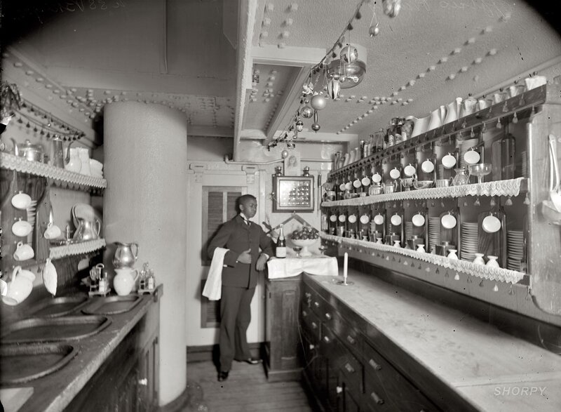 Waiter in a vintage bar