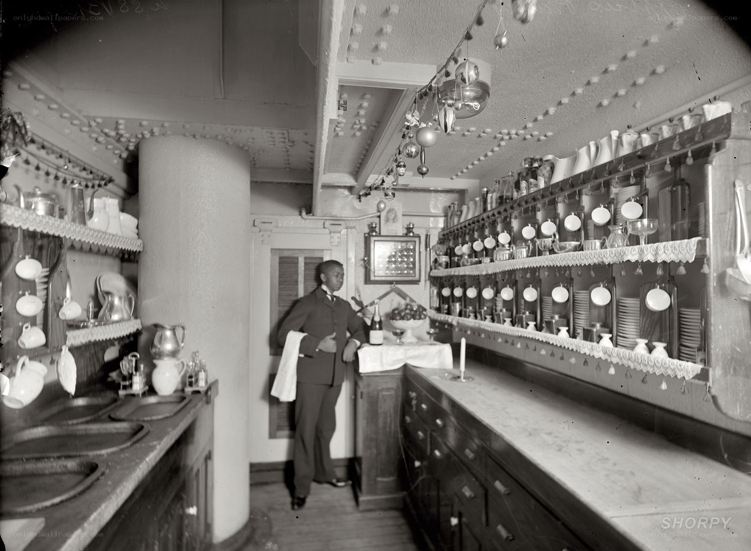 Waiter in a vintage bar