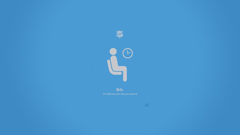 Waiting screen with text