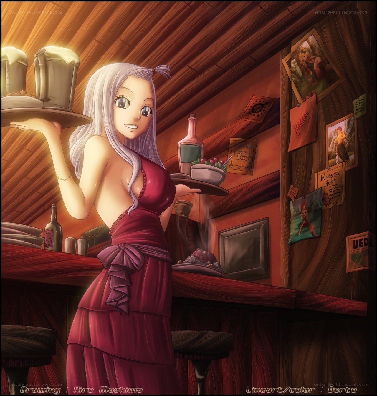 Waitress in a cozy tavern