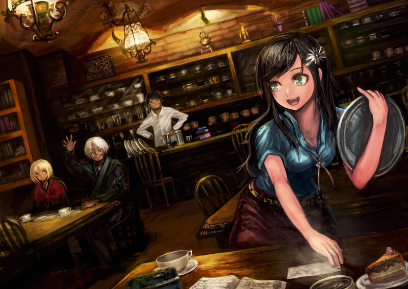 Waitress Serving in Cafe