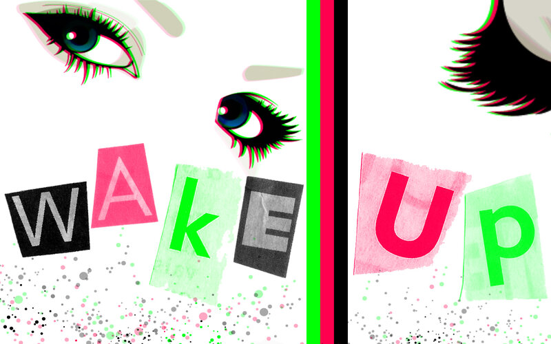 wake up collage art