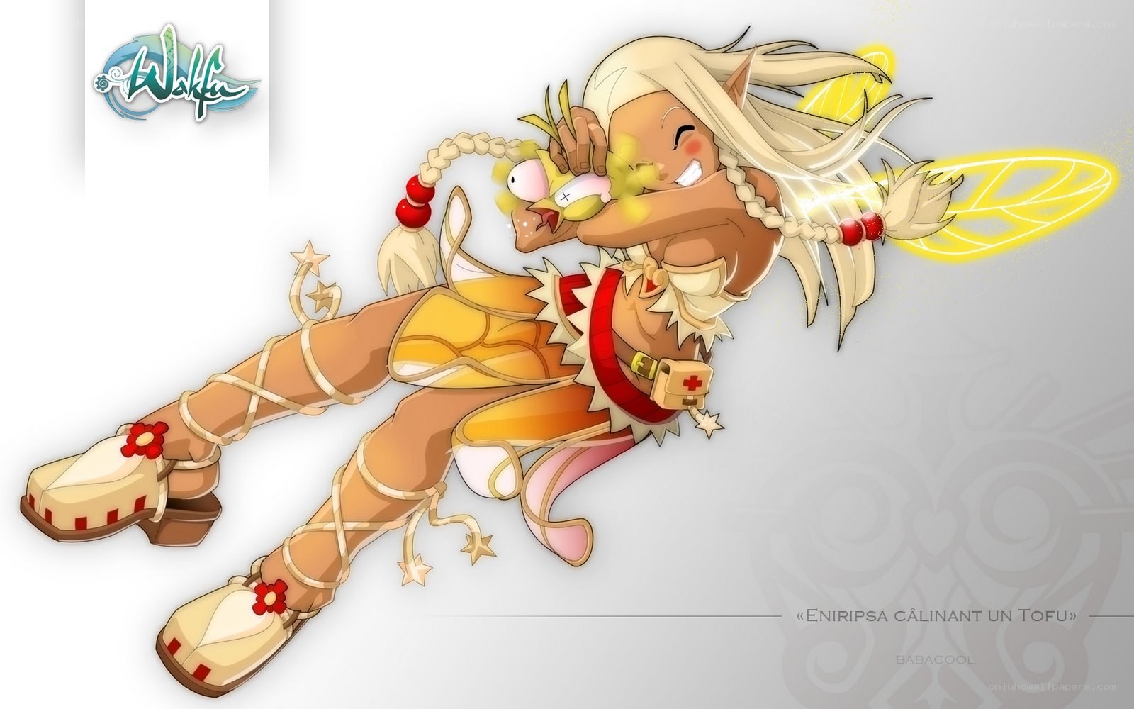Wakfu character eating tofu