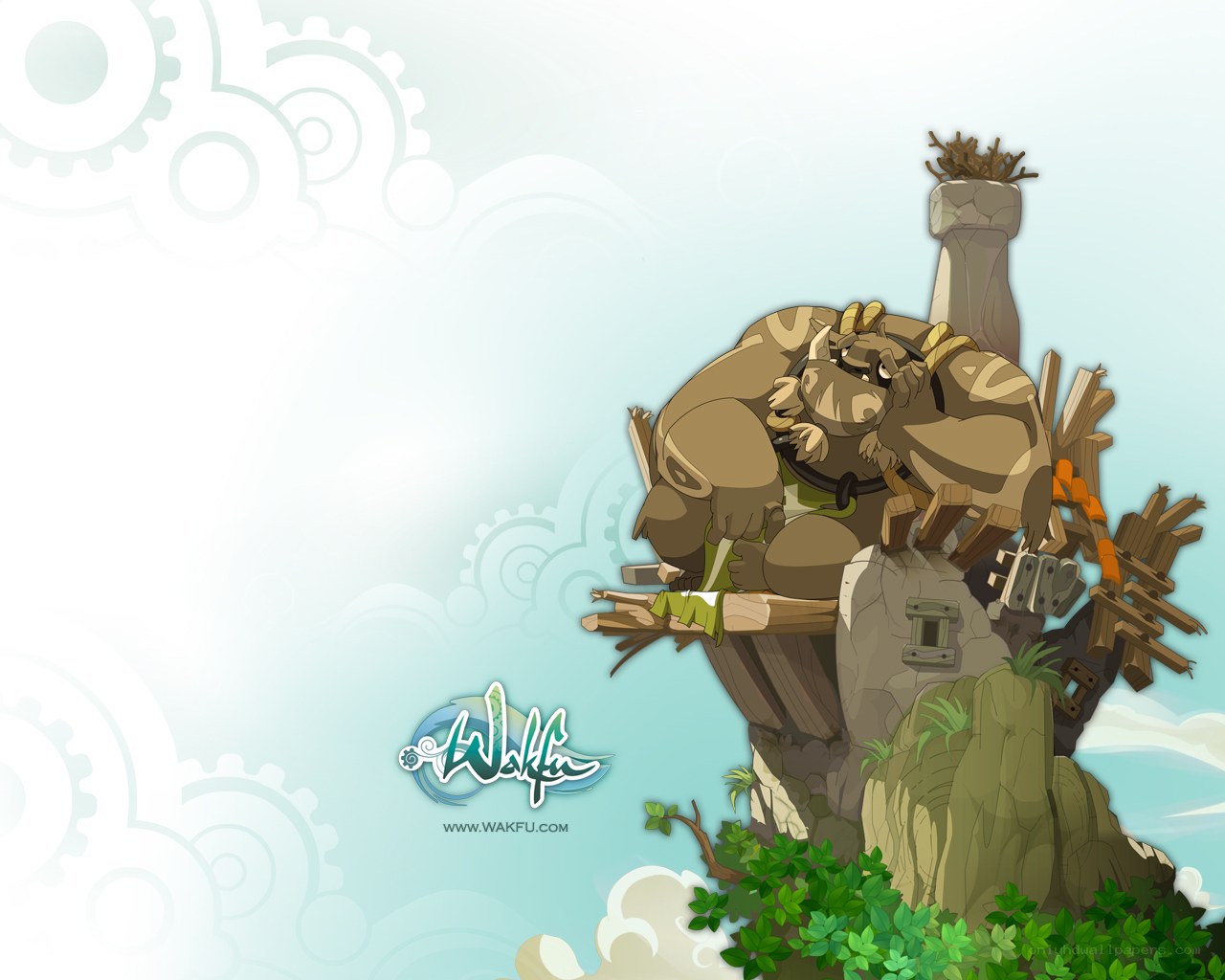 Wakfu character on a cliff