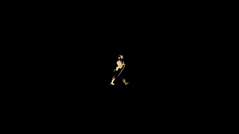 Walking Man Silhouette — Black, Dramatic