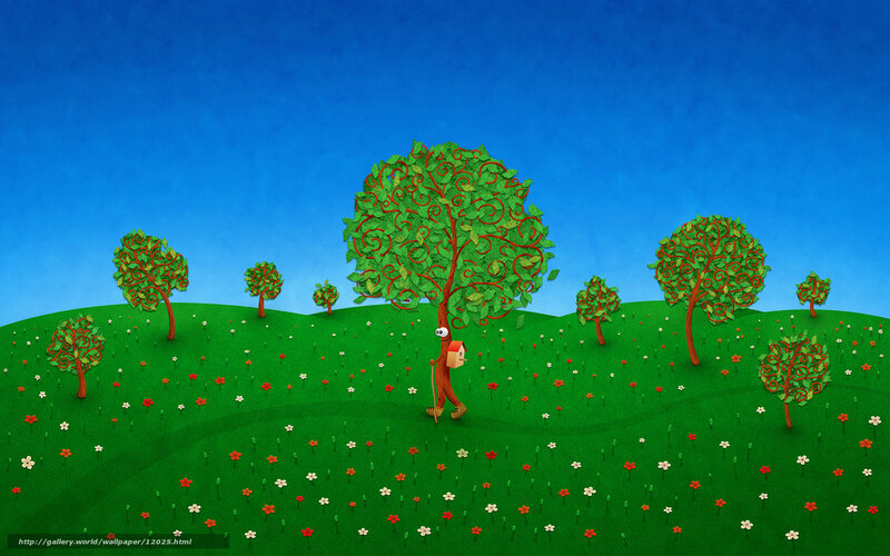 Walking tree in a field
