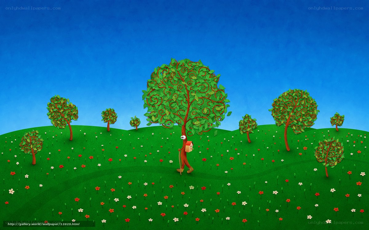 Walking tree in a field