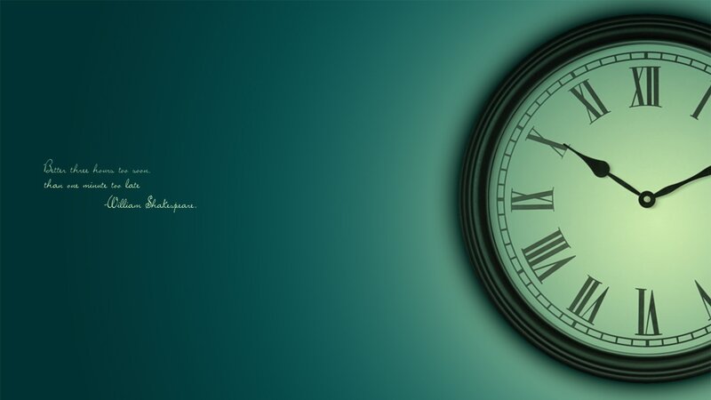 Wall Clock with Quote — Teal, Calm, Digital Art