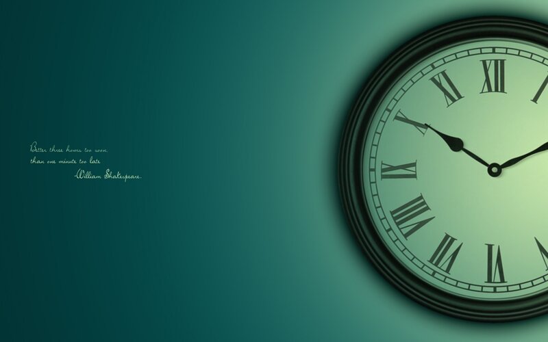 Wall Clock with Quote — Teal