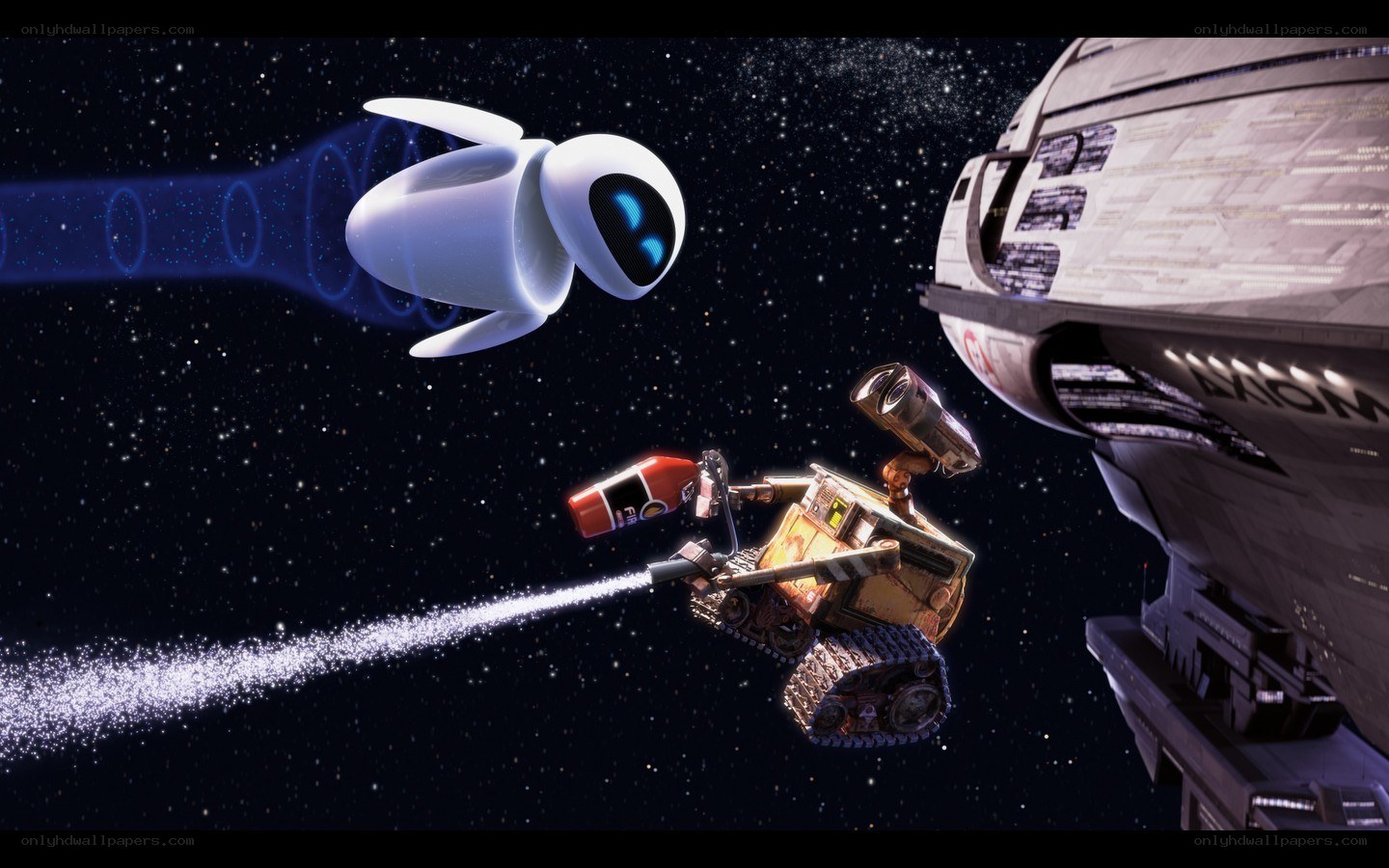 Wall-E and Eve in space
