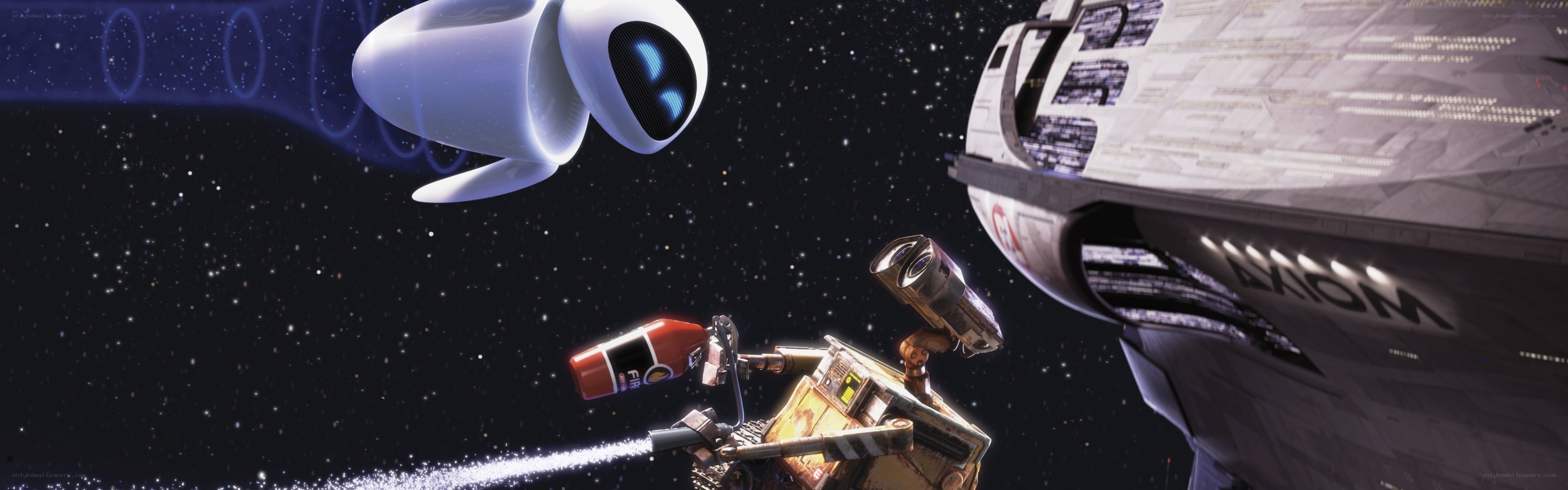 Wall-E and Eve in space
