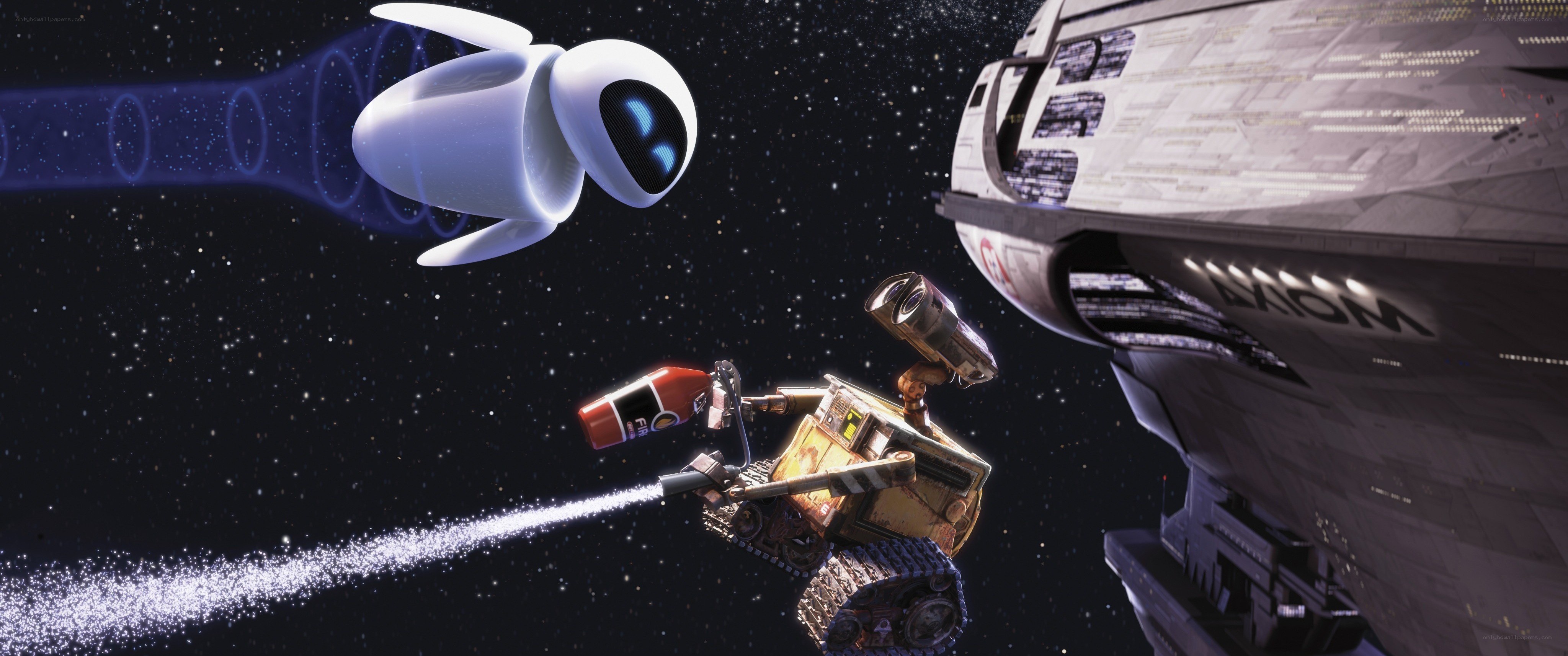 Wall-E and Eve in space