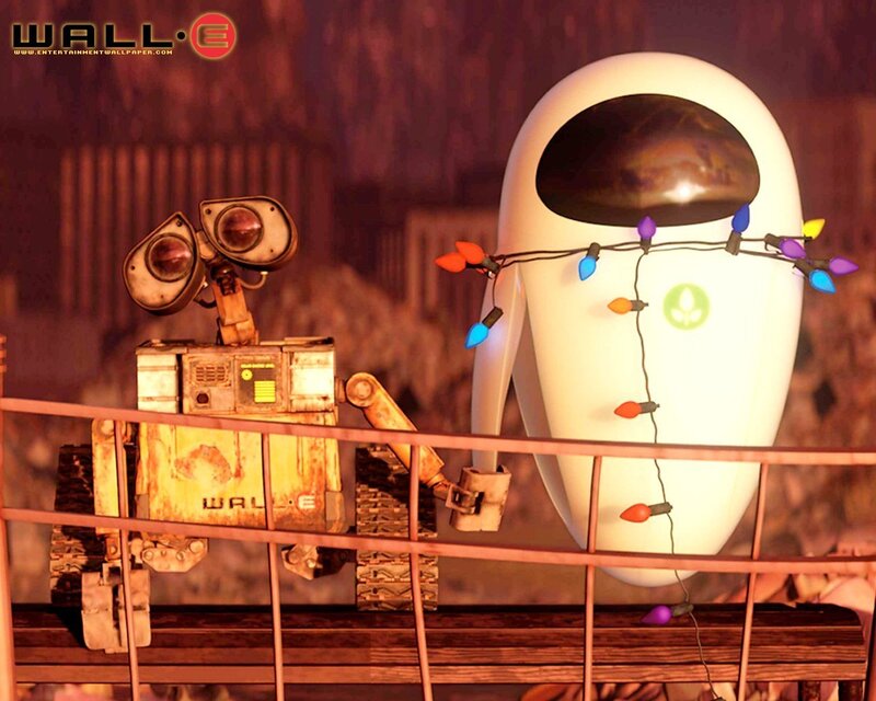 Wall-E and Eve with lights
