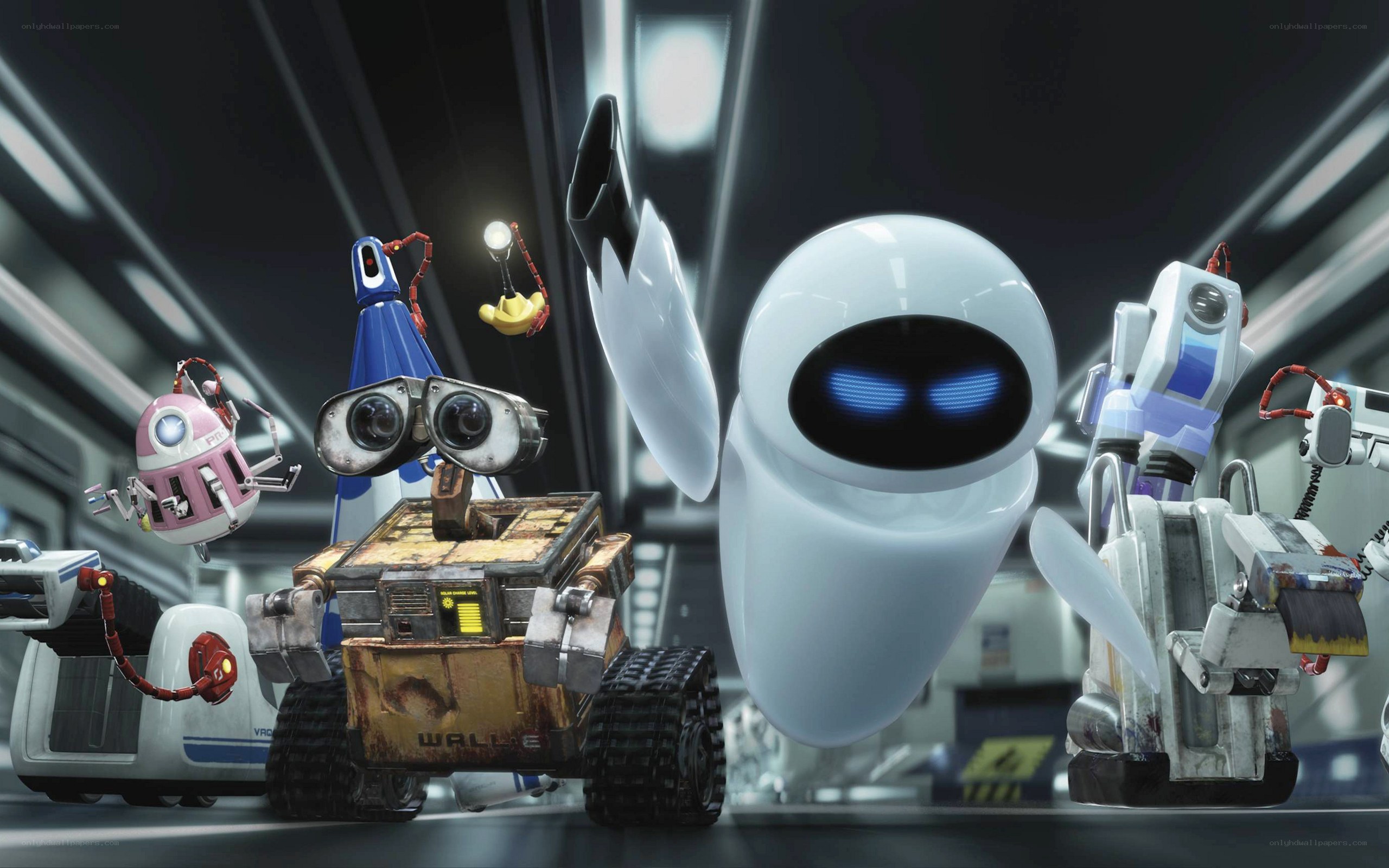 Wall-E and EVE with robots