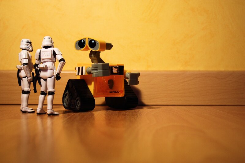 Wall-E and stormtroopers