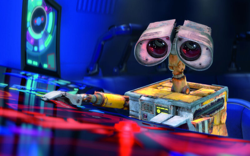 Wall-E at the control panel