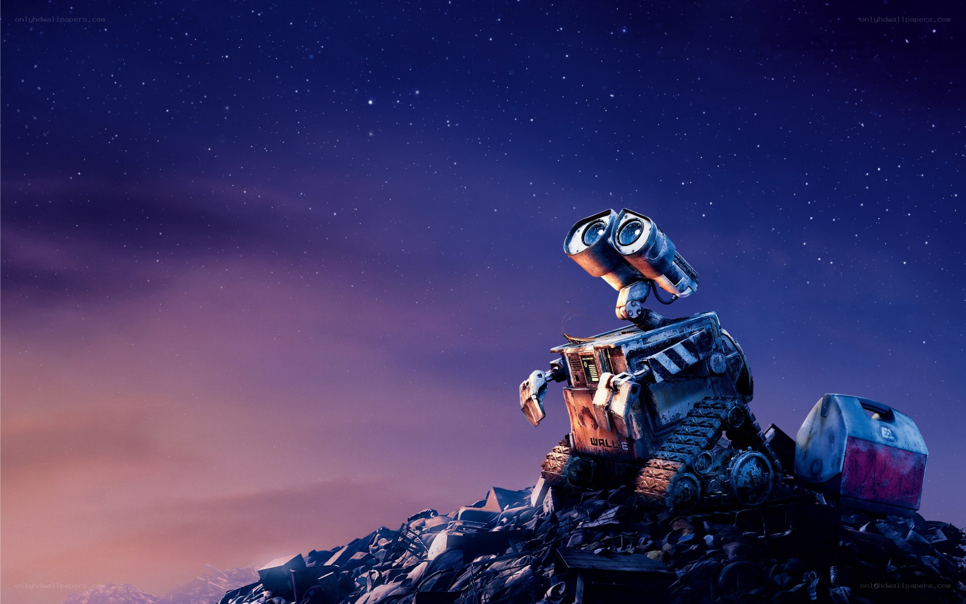 Wall-E gazes at the stars