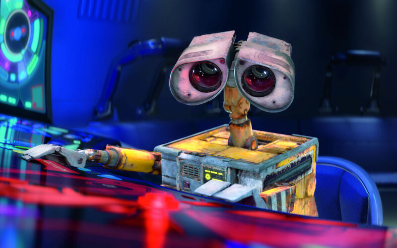 Wall-E in a control room